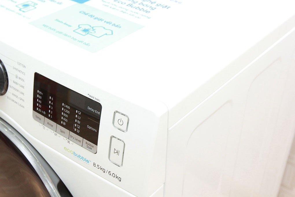 Máy giặt 8.5 Kg Samsung WD85J5410AW/SV lồng ngang, sấy 6 Kg