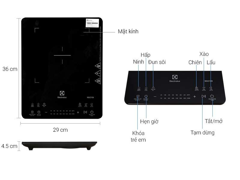 Bếp từ đơn cao cấp Electrolux ETD42SKA 2100W