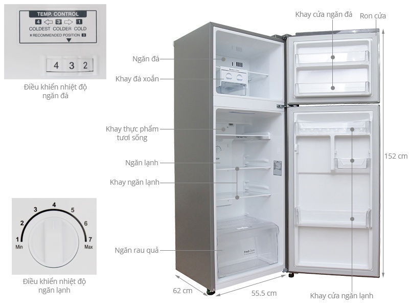 TỦ LẠNH LG GN-L225PS 225 Lít, Smart Inverter