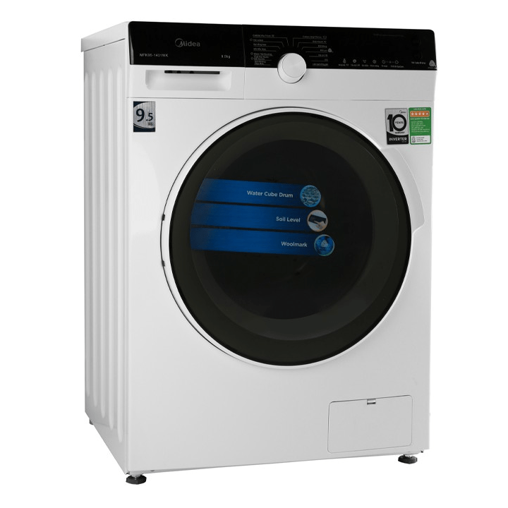 Máy giặt lồng ngang Midea Inverter 9.5Kg MFK95-1401WK