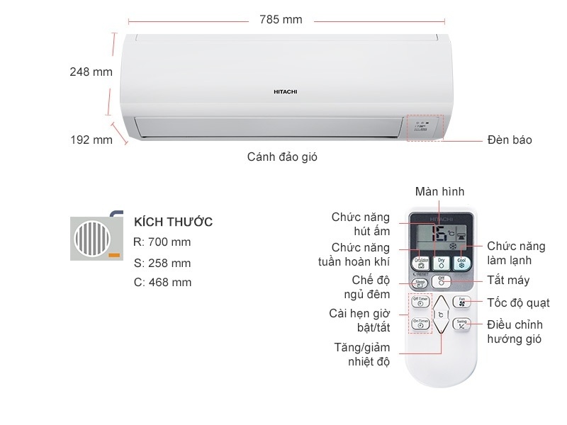 Điều hòa HITACHI 1 chiều 9000BTU RAS-F10CGV/F10CG1V