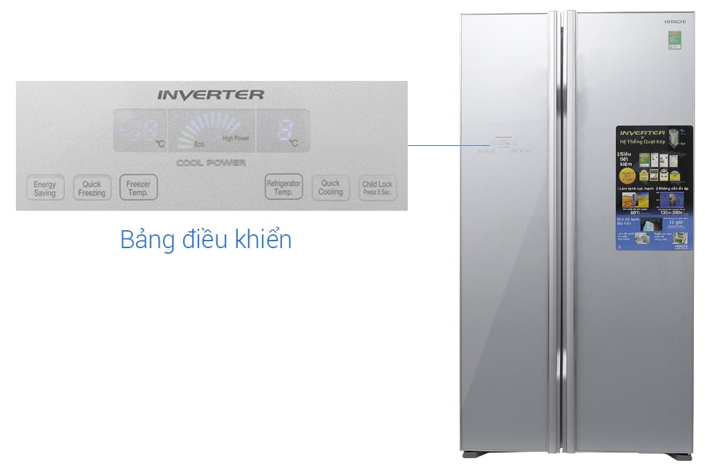 Tủ lạnh SBS Hitachi Inverver 605L R-FS800PGV2 (GS)