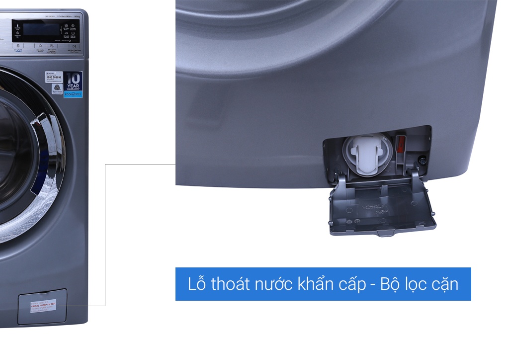 Máy giặt 9.5 Kg Electrolux EWF12935S (Xám bạc)