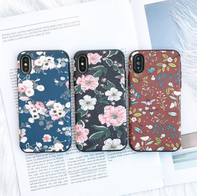 Ốp lưng thời trang Iphone X họa tiết lá xanh