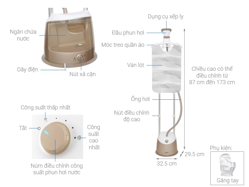 Bàn là cây Philips GC523 1600W
