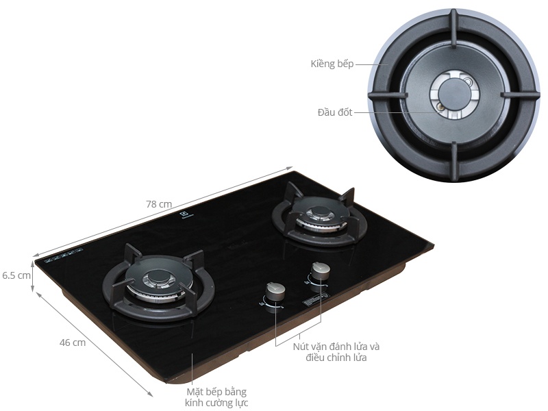 BẾP GA ÂM ELECTROLUX EGT7627CK