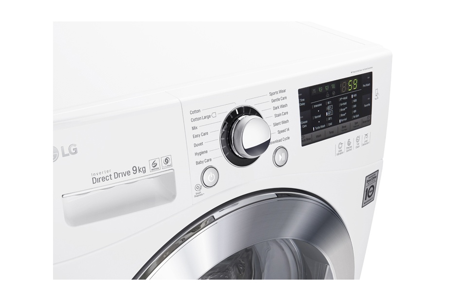 Máy giặt 9 Kg LG F1409NPRW lồng ngang, dẫn động trực tiếp, 6 motion, Turbowash