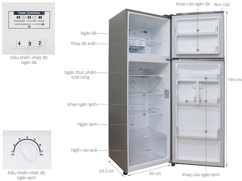Tủ lạnh LG GR-L333BS - 333 Lít Smart Inverter