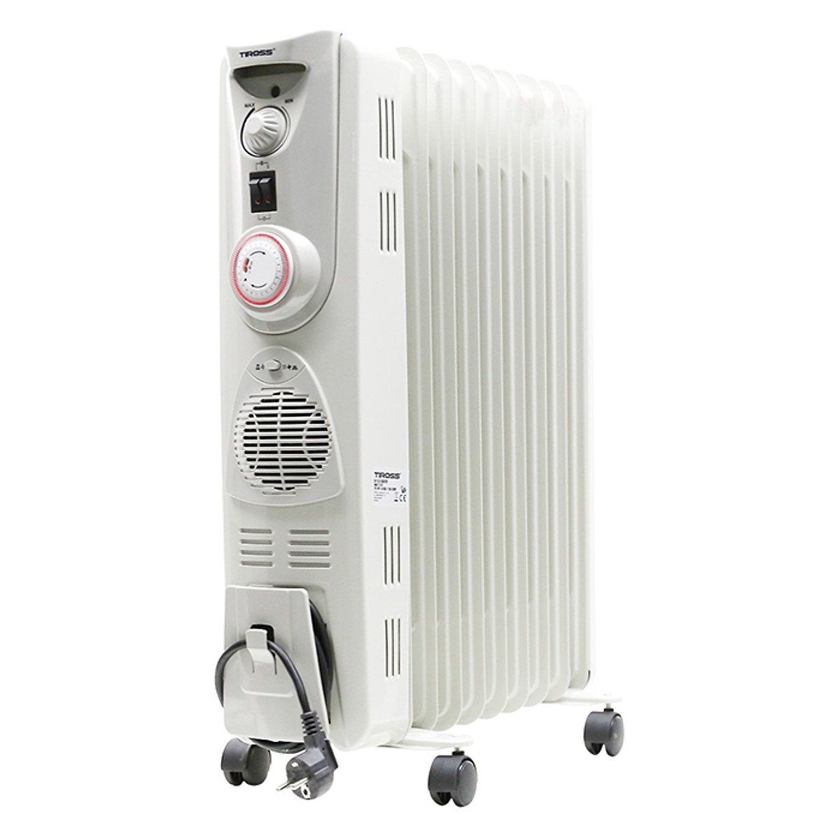 Máy sưởi dầu TIROSS TS-926, 13 thanh, quạt thổi, giá phơi