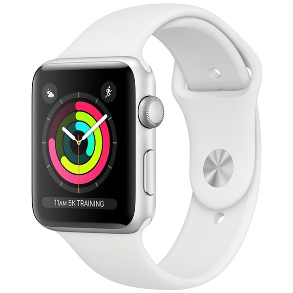 Apple Watch 3 38 mm Viền Nhôm Bạc - Dây cao su Trắng Chính hãng (MTEY2VN/A)