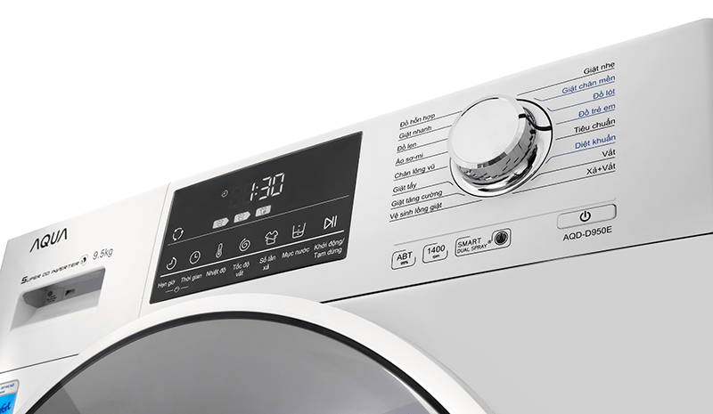 Máy giặt AQUA lồng ngang 9.5kg AQD-D950E.W