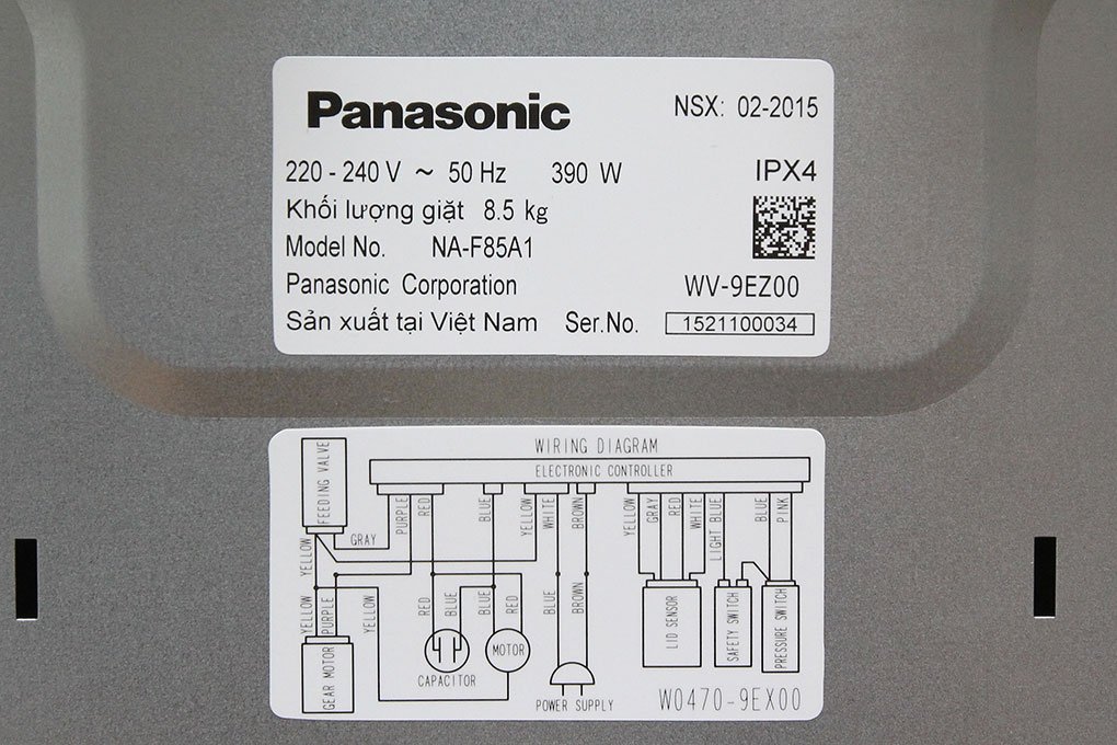 Máy giặt 8.5 Kg Panasonic NA-F85A1WRV lồng đứng
