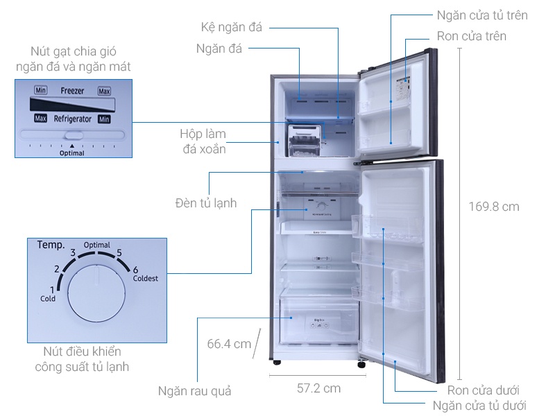 Tủ lạnh Samsung RT25M4033UT/SV - 256L Digital Inverter