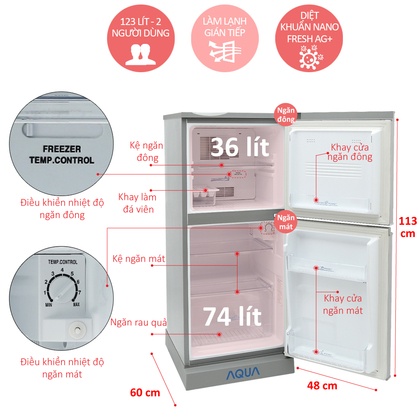 Tủ lạnh AQua AQR-125BN/VS 123 Lít