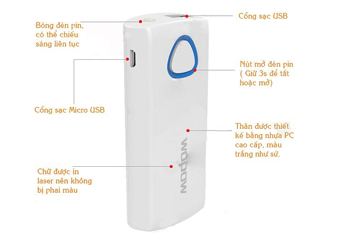 Pin sạc dự phòng 5.200mAh WOPOW PD502