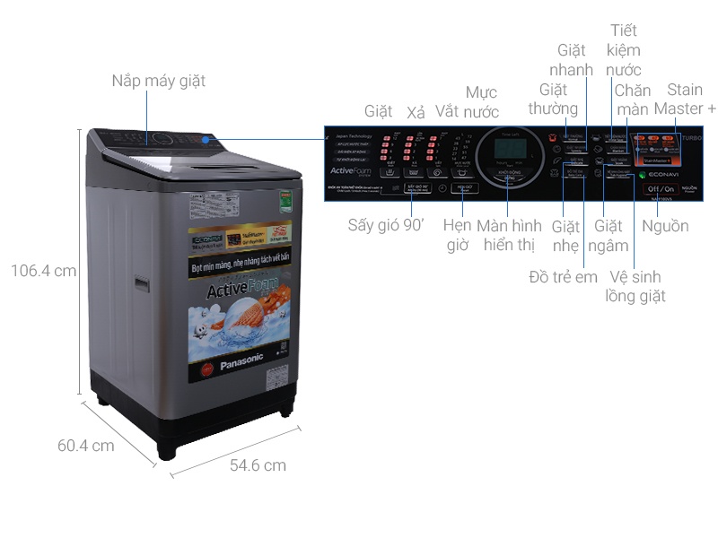 Máy giặt Panasonic 10Kg NA-F100V5LRV
