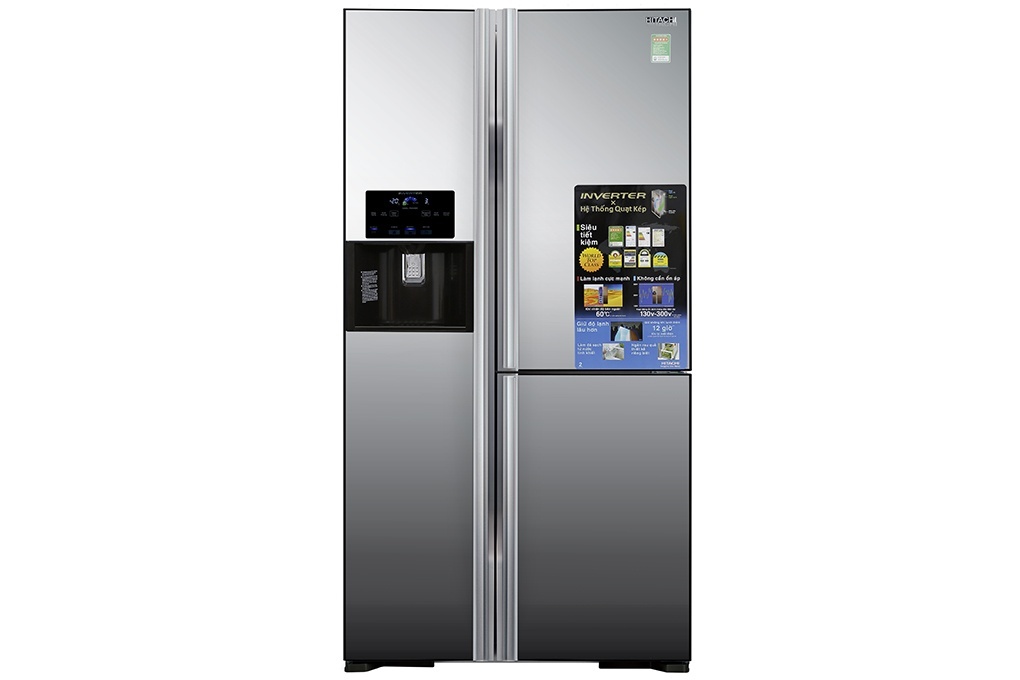 Tủ lạnh SBS 3 cánh HITACHI R-M700GPGV2X (MIR) - 584 Lít ( Mặt Gương)