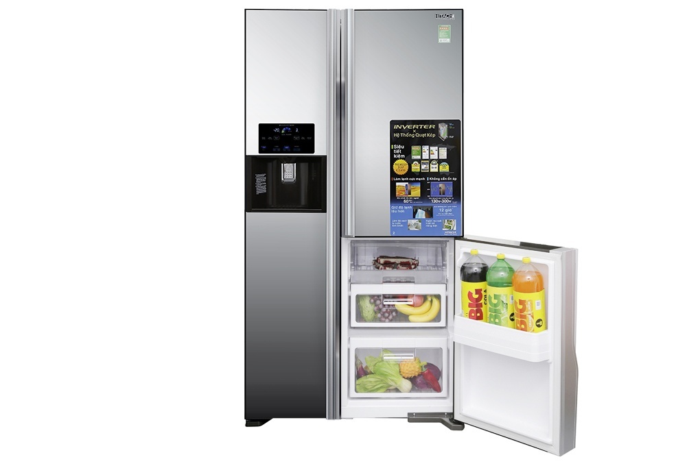 Tủ lạnh SBS 3 cánh HITACHI R-M700GPGV2X (MIR) - 584 Lít ( Mặt Gương)