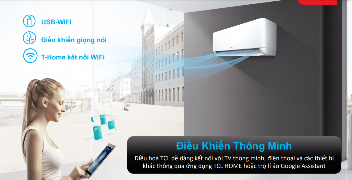 Điều hòa TCL 1 chiều AI Inverter 10.000 BTU TAC-10CSD/TPG11