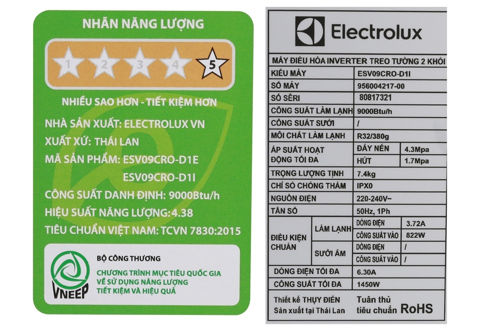 Điều hòa Inverter Electrolux ESV09CRO-D1 1 chiều 9.000BTU