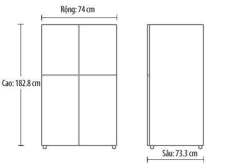 Tủ lạnh 6 cánh Panasonic NR-F610GT-W2 - 588 Lít Cấp đông mềm