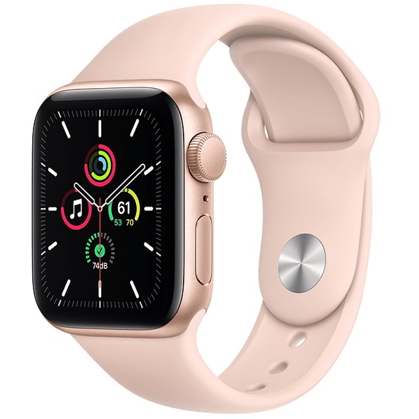 Apple Watch SE 40mm (GPS) viền nhôm vàng - Dây cao su Hồng Chính hãng (MYDN2VN/A)