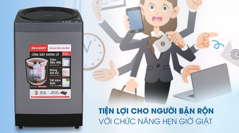 Máy giặt Sharp 9.5Kg ES-W95HV-S