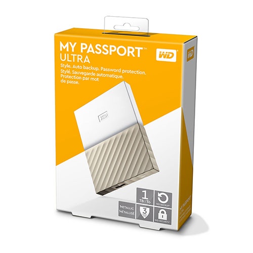 HDD WD My Passport Ultra 1TB 2.5 Trắng vàng (WDBTLG0010BGD)