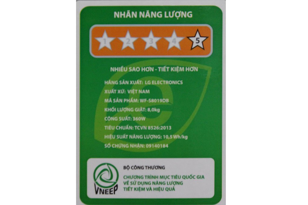 Máy giặt 8 Kg LG WF-S8019DB lồng đứng