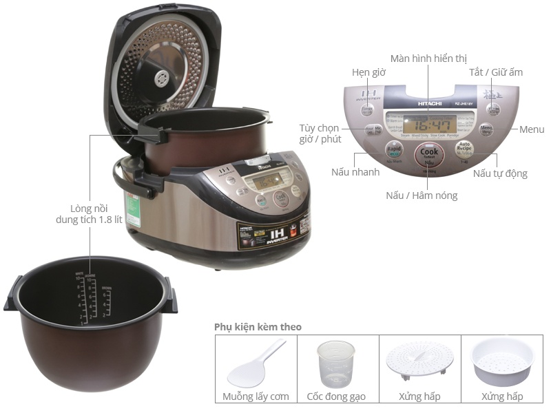 Nồi cơm điện tử cao tần Hitachi RZ-JHE18