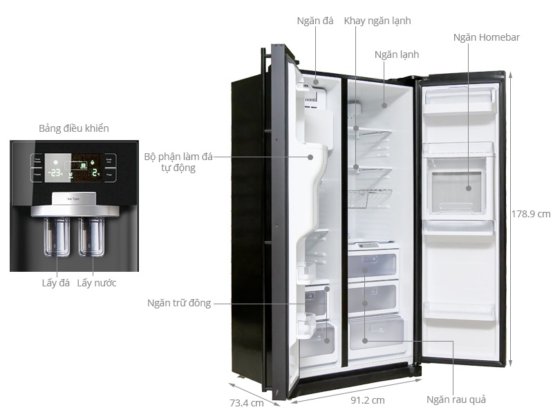 TỦ LẠNH SBS SAMSUNG RSH5ZLMR1XSV 518 Lít