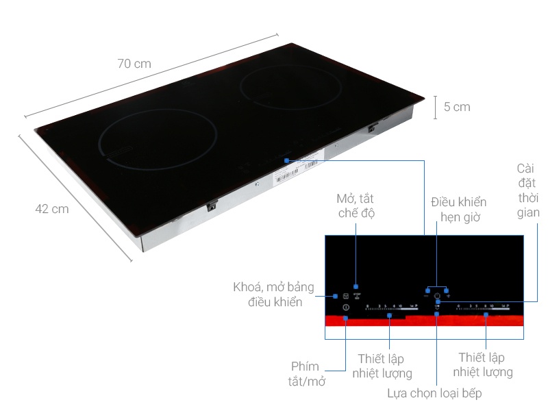 Bếp từ đôi cao cấp Electrolux EHI727BA 3100W