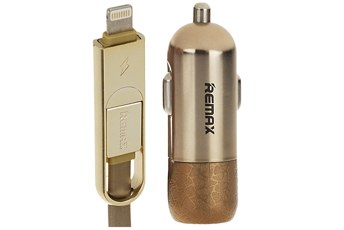 Bộ sạc ô tô 2 trong 1 (Lightning + Micro) 3.4A Remax Finchy RC-C103
