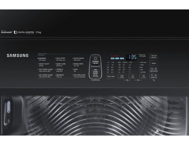 Máy giặt 21kg Samsung WA21M8700GV/SV Activ Dualwash
