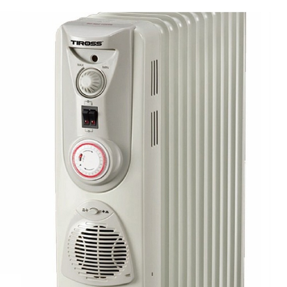 Máy sưởi dầu Tiross TS-920 11 thanh Quạt thổi, Có giá phơi, Hẹn giờ