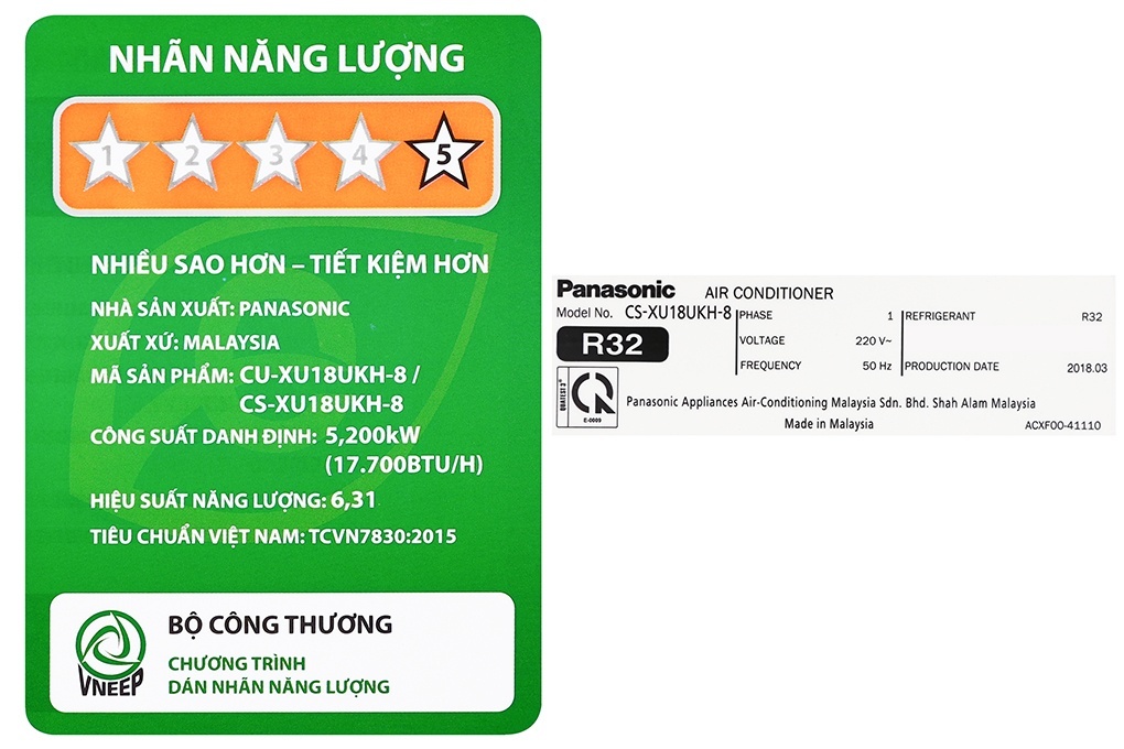 Điều hòa Panasonic 1 chiều Inverter 2HP-18.000BTU CS-XU18UKH-8