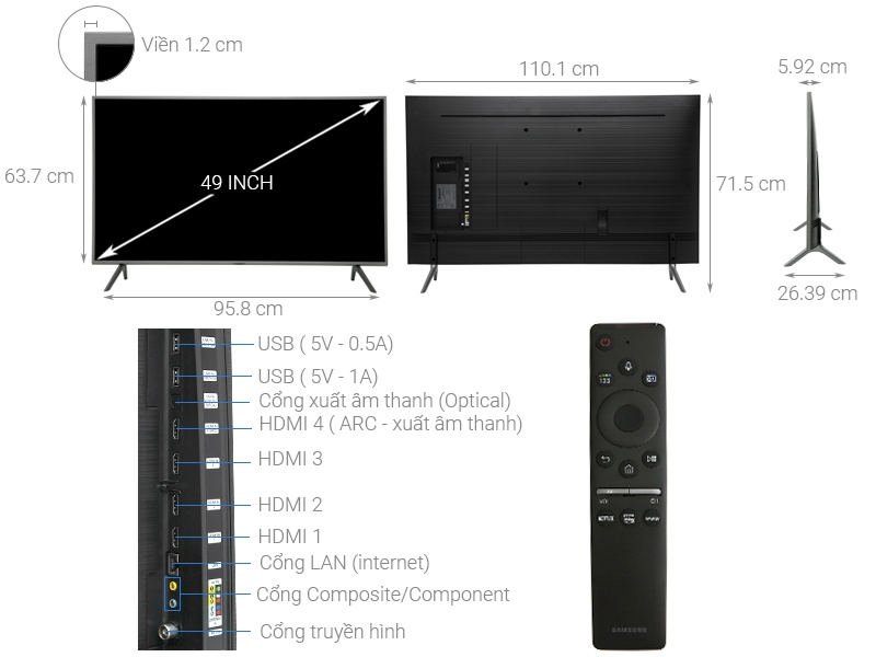 QLED TV 4K Samsung 49Q65R 49 inch UHD Smart Tivi