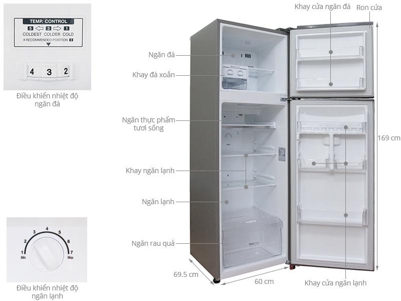 Tủ lạnh LG GR-L333PS - 333 Lít Smart Inverter