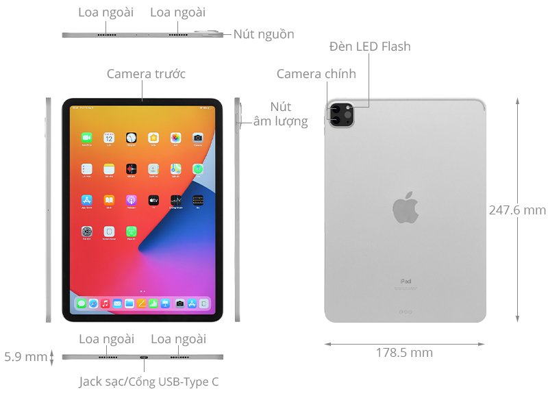 Apple iPad Pro M1 11 inch Wi-Fi 512GB - Silver