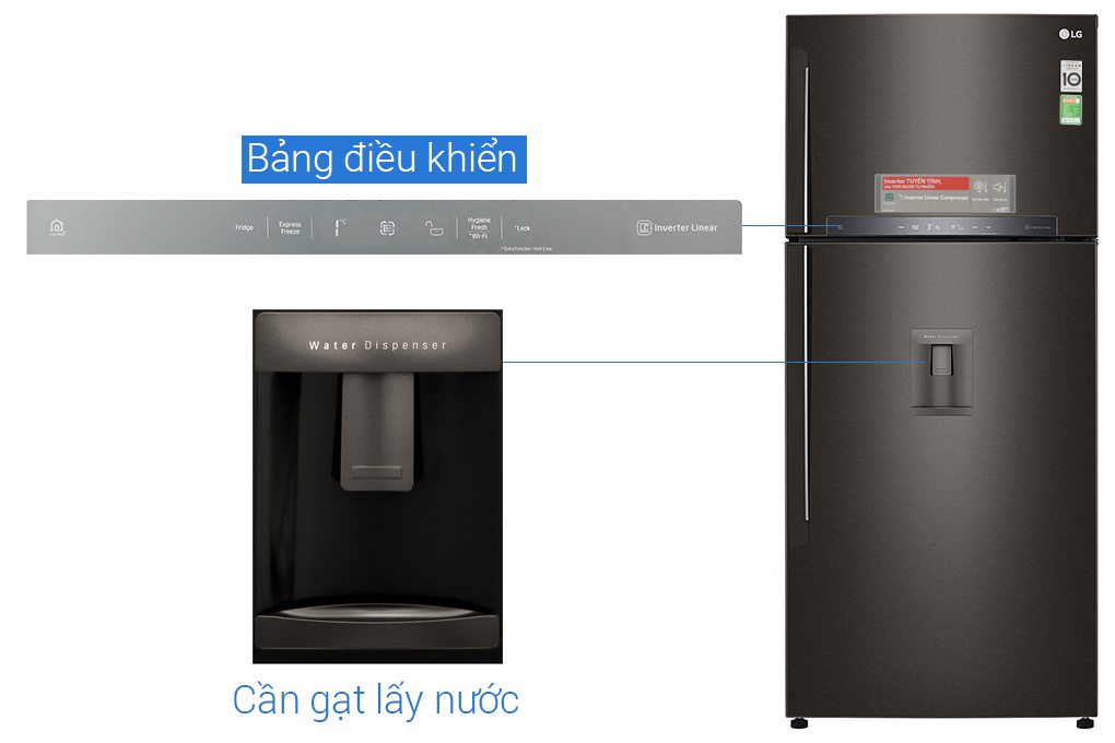 Tủ lạnh LG 475 lít GN-D602BL Inverter Linear