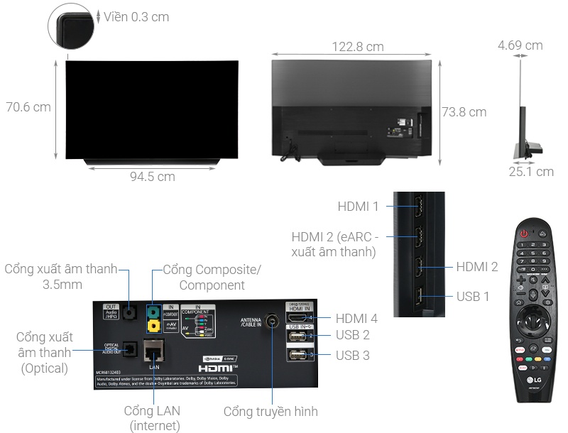 OLED Tivi 4K LG 55 inch 55CXPTA UHD ThinQ AI