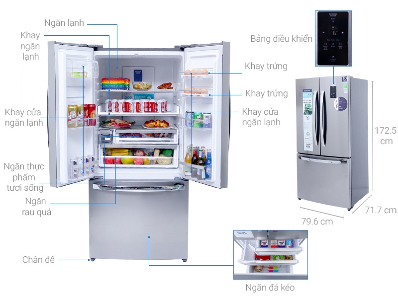 Tủ lạnh Inverter Electrolux EHE5220AA - 524 lít