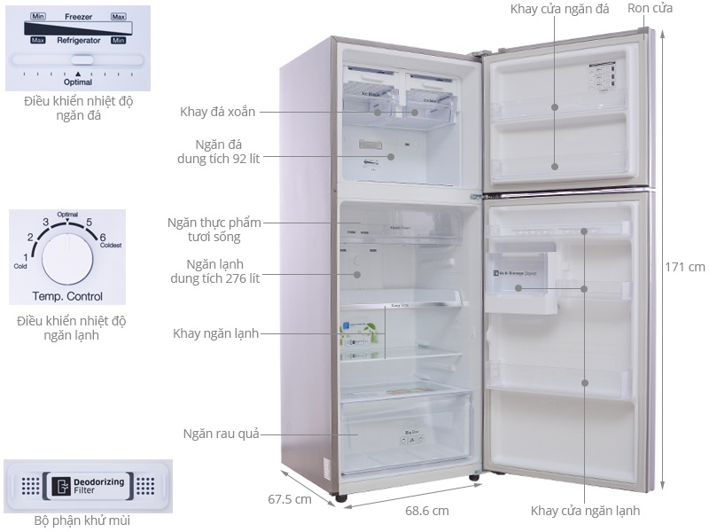 Tủ lạnh Samsung RT35FDACDSA/SV - 368 Lít Inverter