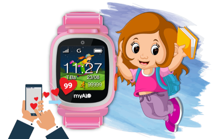 Đồng hồ thông minh trẻ em myAlo KidsPhone KS72C (Màu đen)