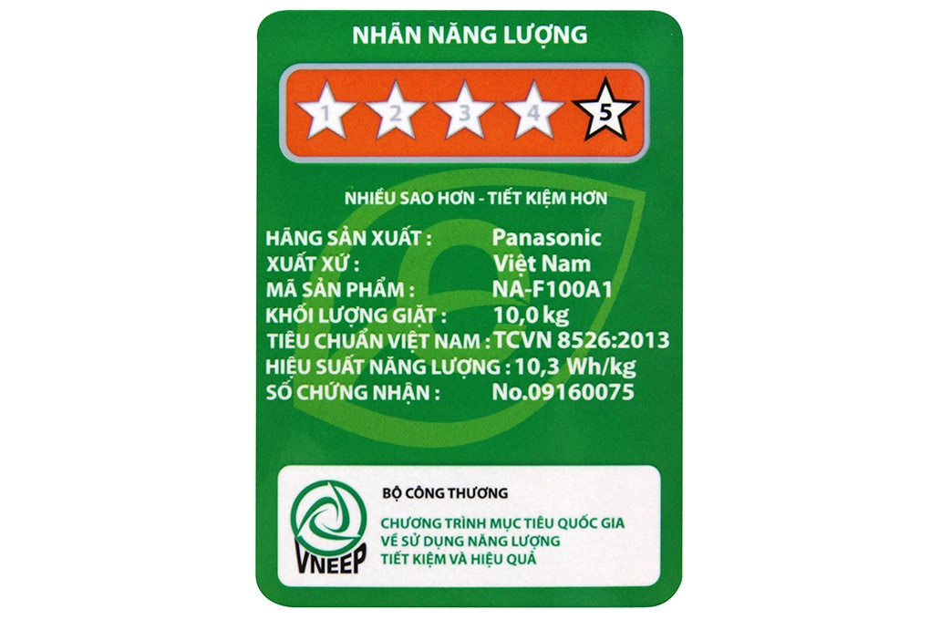 Máy giặt 10 Kg Panasonic NA-F100A1GRV lồng đứng