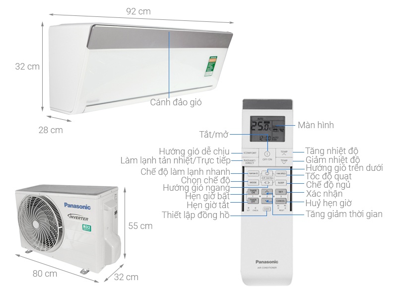 Điều hòa 2 chiều Inverter Panasonic VZ9TKH-8 9.000BTU