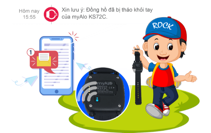Đồng hồ thông minh trẻ em myAlo KidsPhone KS72C (Màu đen)