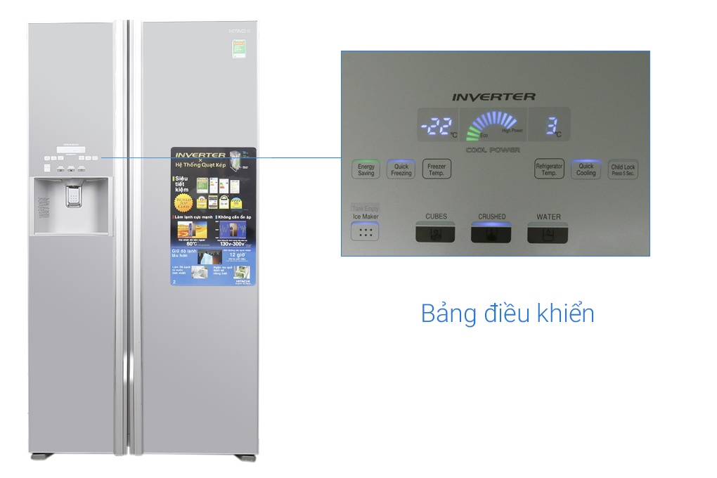TỦ LẠNH SBS Hitachi R-S700GPGV2 (GS) - 605 Lít (Bạc)
