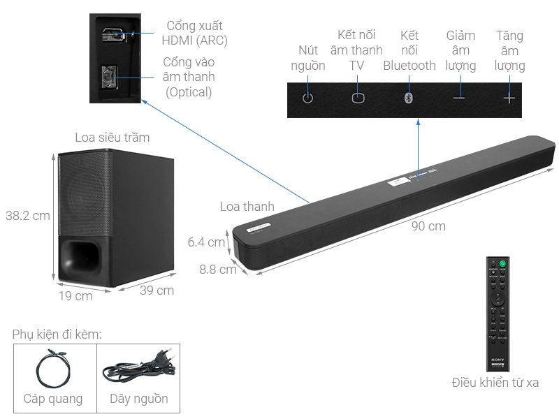 Dàn âm thanh Soundbar Sony HT-S350//M 2.1 CH