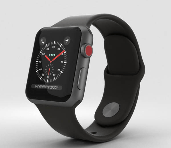 Apple Watch Series 3 38mm Space Gray Aluminum Case with Black Sport Band MQKV2 (GPS)